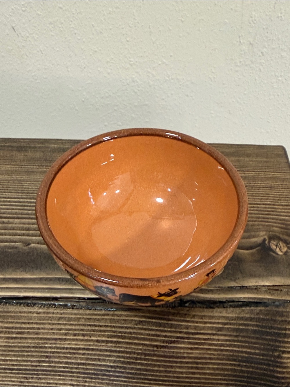 Vintage Mexican Folk Art Style Pottery Bowl Footed Terracotta Donkey Village Sce - Picture 7 of 9